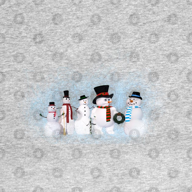 Five Snowmen In The Snow by 2HivelysArt